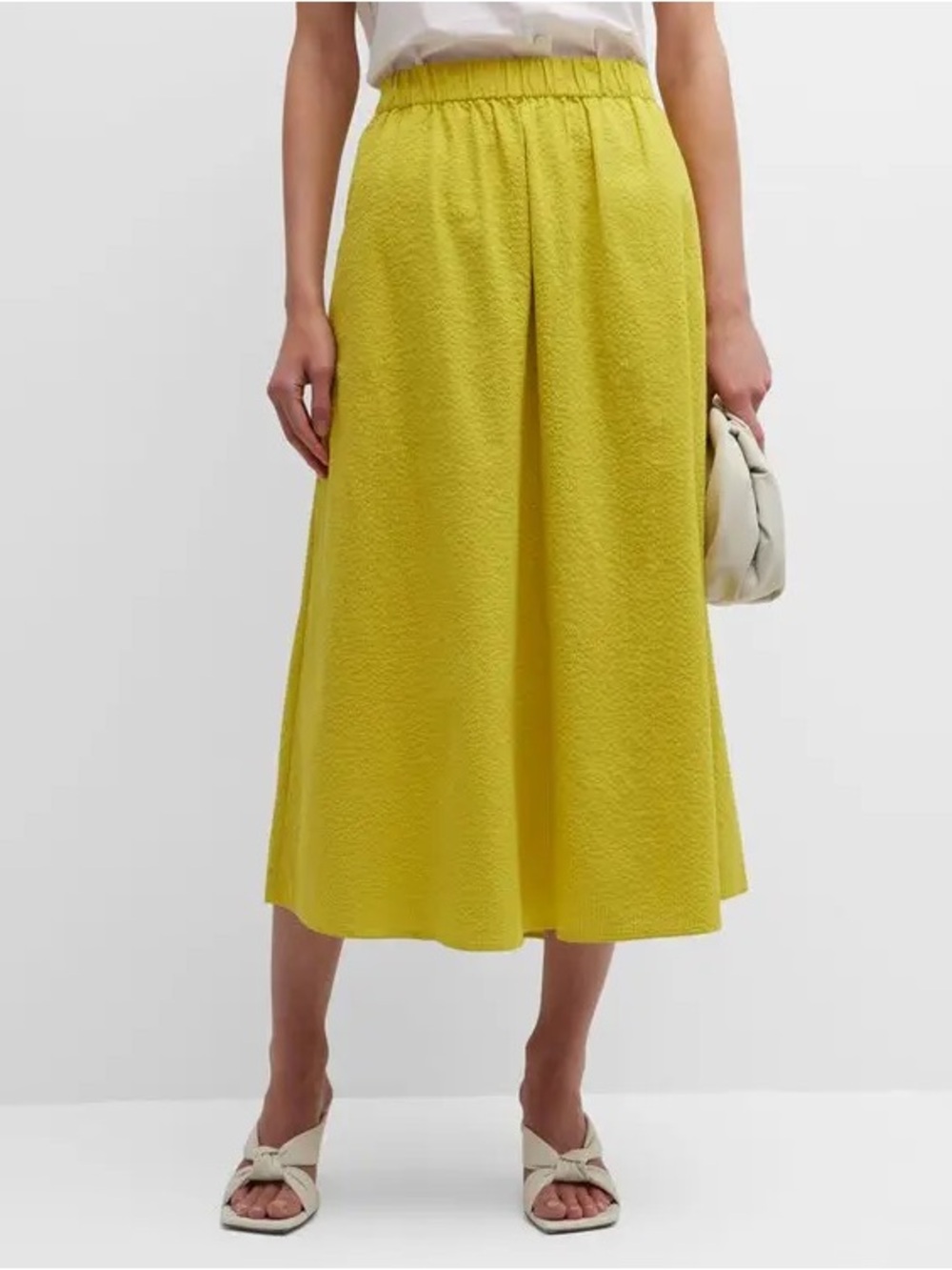 ❗️ ISO ❗️ Eileen Fisher Organic Cotton Ripple Skirt in Sunbeam Size Small or MP